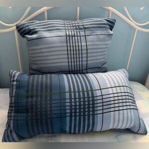 Blue Plaid Pillow Set
